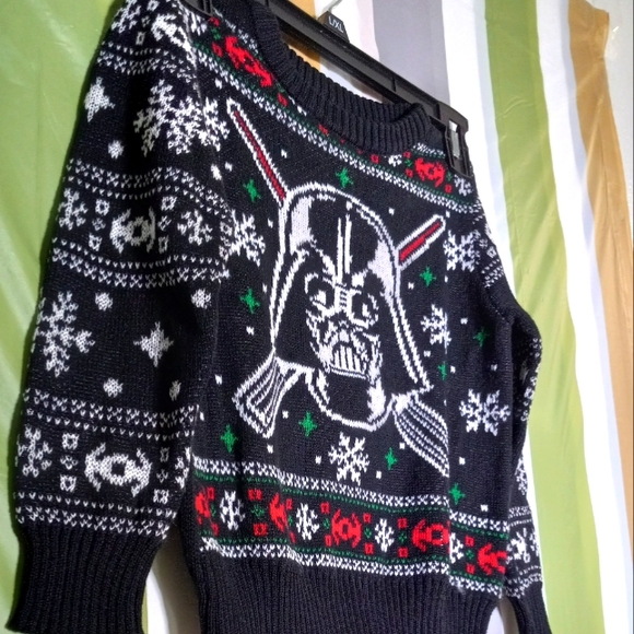 STAR WARS Christmas New.. Sweater Boy's Size 3 black color. - Picture 4 of 7